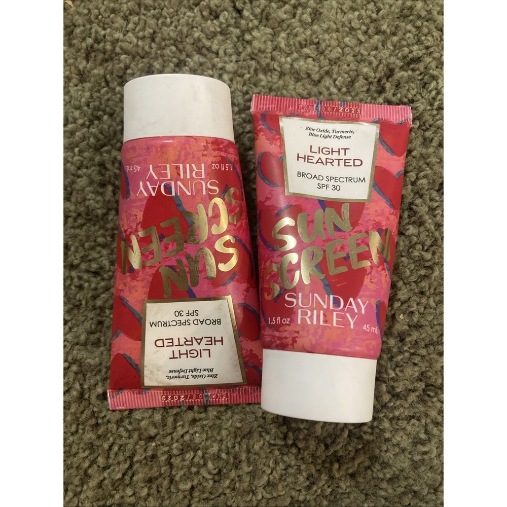 NEW 2ct Sunday Riley Light Hearted Sunscreen 1.5 Fl Oz / 45mL Sealed Exp 6/2023